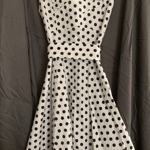 Heroecol flare polka dot dress
